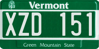 VT license plate XZD151
