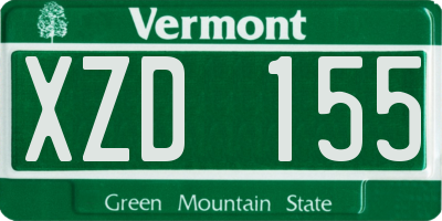 VT license plate XZD155