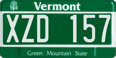 VT license plate XZD157