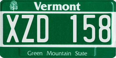 VT license plate XZD158