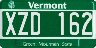 VT license plate XZD162