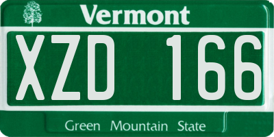 VT license plate XZD166