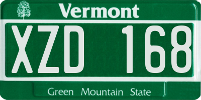 VT license plate XZD168