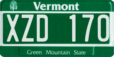VT license plate XZD170