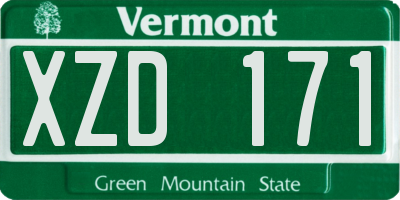 VT license plate XZD171