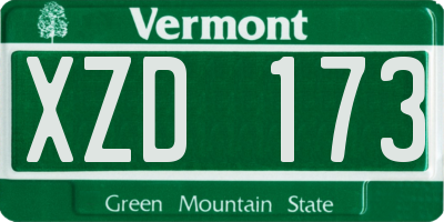 VT license plate XZD173