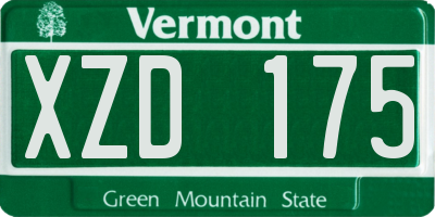 VT license plate XZD175