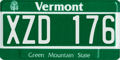 VT license plate XZD176