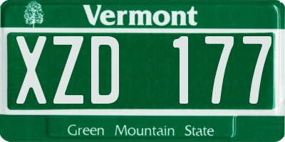 VT license plate XZD177