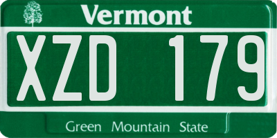 VT license plate XZD179