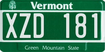 VT license plate XZD181
