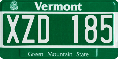 VT license plate XZD185