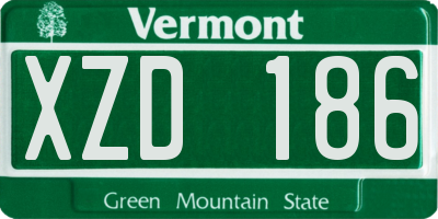 VT license plate XZD186