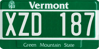 VT license plate XZD187