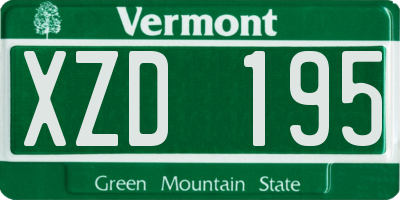 VT license plate XZD195