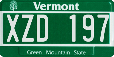 VT license plate XZD197