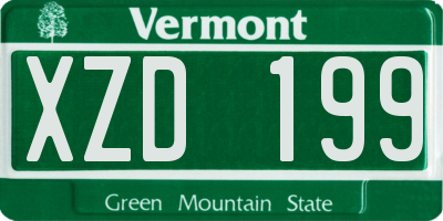VT license plate XZD199