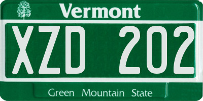VT license plate XZD202