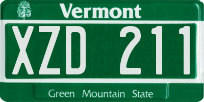 VT license plate XZD211