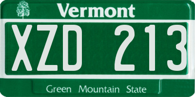 VT license plate XZD213