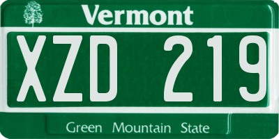 VT license plate XZD219