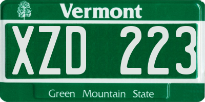 VT license plate XZD223
