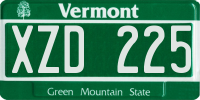 VT license plate XZD225