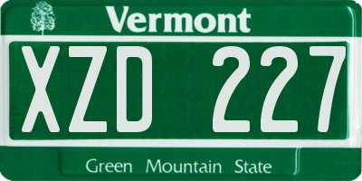 VT license plate XZD227