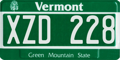 VT license plate XZD228