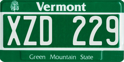 VT license plate XZD229
