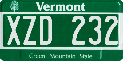 VT license plate XZD232