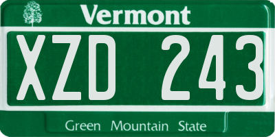VT license plate XZD243