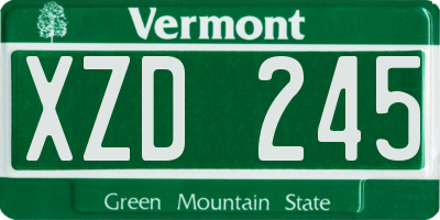 VT license plate XZD245