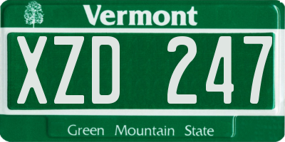 VT license plate XZD247