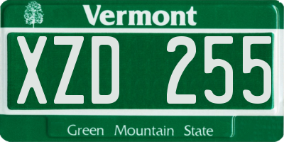 VT license plate XZD255