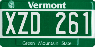 VT license plate XZD261