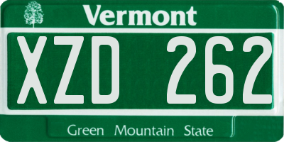 VT license plate XZD262