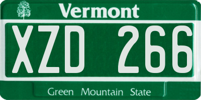 VT license plate XZD266