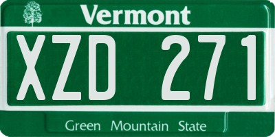 VT license plate XZD271