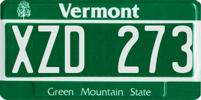 VT license plate XZD273