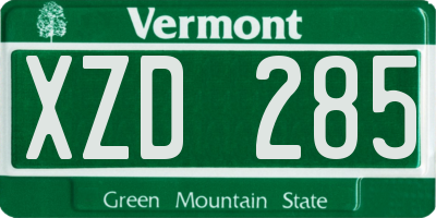 VT license plate XZD285