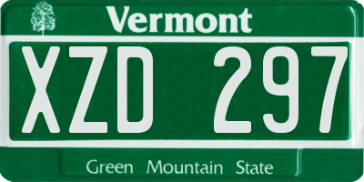 VT license plate XZD297