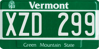 VT license plate XZD299