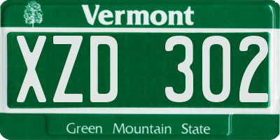 VT license plate XZD302