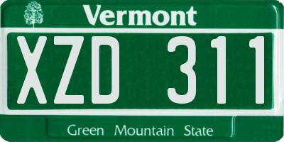 VT license plate XZD311