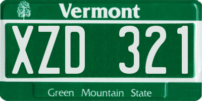 VT license plate XZD321