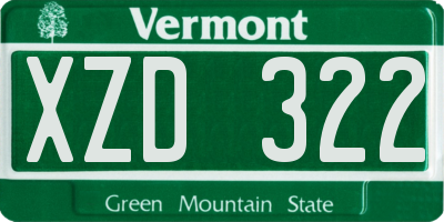 VT license plate XZD322