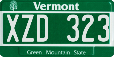 VT license plate XZD323