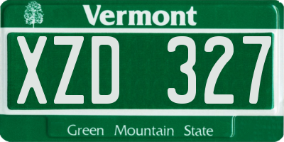 VT license plate XZD327