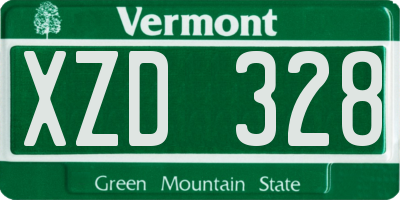 VT license plate XZD328